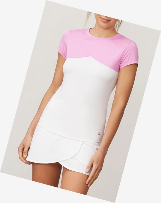 Fila 30 Love Petal Cap Sleeve Tee Wht/Cycl | 701648-WDA