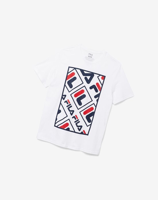 Fila Adao Estampados Tee Blancos | 358462-MFD