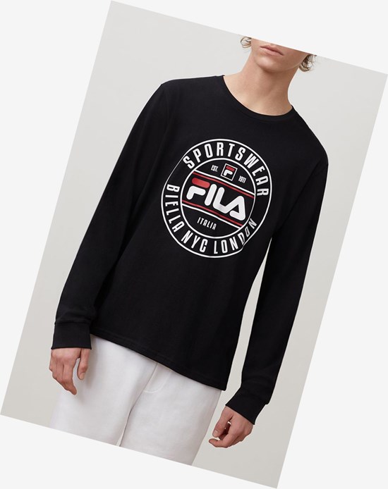 Fila Afonso Estampados Tee Negros | 902658-QKV