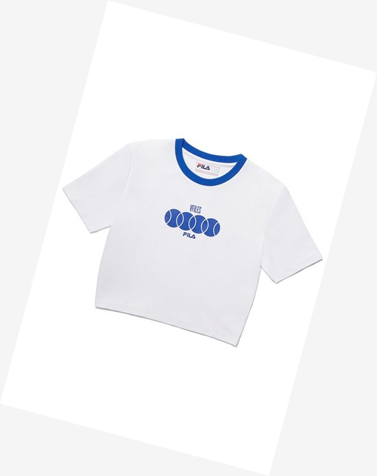 Fila Alaina Crop Tee Blancos Blancos | 897463-ASW