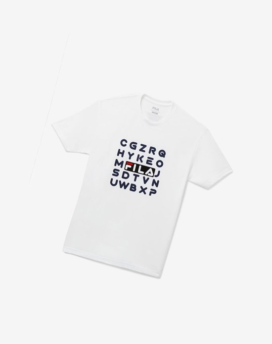 Fila Alphabet Tee Blancos | 938165-ZXE