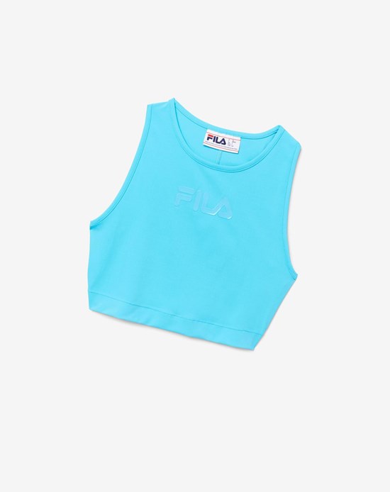 Fila Alva Crop Top Azules | 190836-YSK