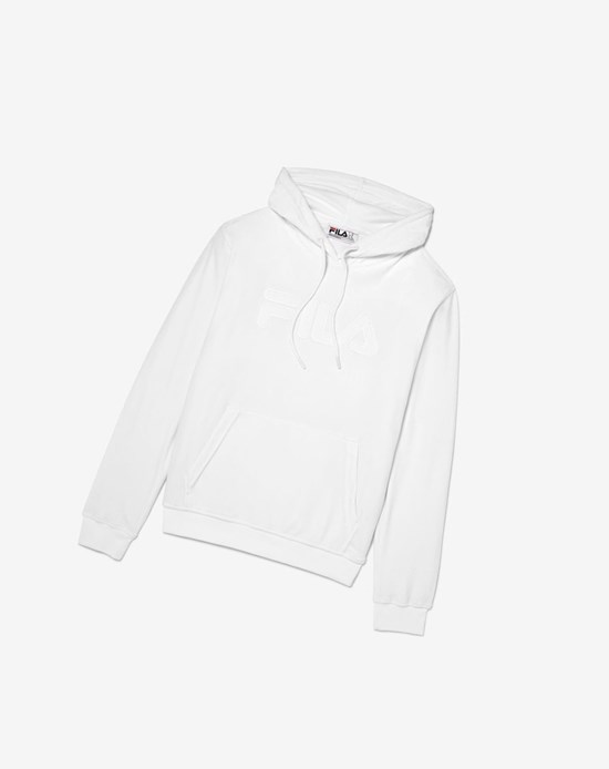 Fila Asher Velour Hoodie Blancos | 740968-SNQ