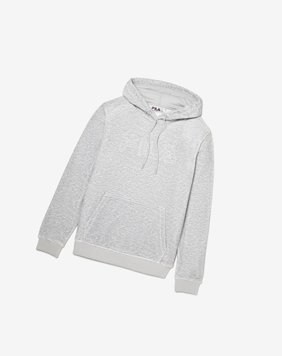 Fila Asher Velour Hoodie Grises Claro | 147830-LDF