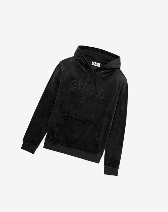 Fila Asher Velour Hoodie Negros | 178564-CML