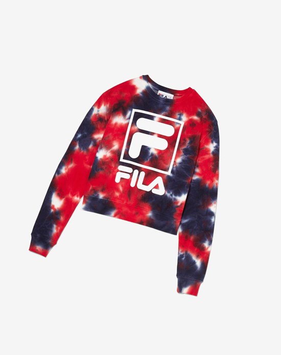 Fila Ashley Tie Dye Sweatshirt Rojos | 327695-ATD