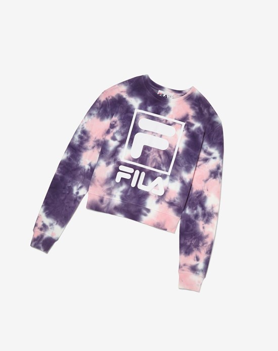 Fila Ashley Tie Dye Sweatshirt Rosas | 975431-NVY