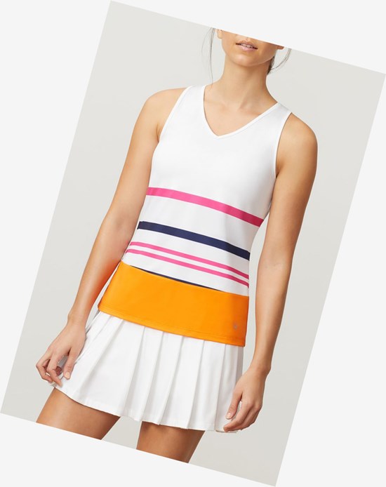 Fila Awning Full Coverage Tank Wht/Wht/Orpl | 685407-KGS