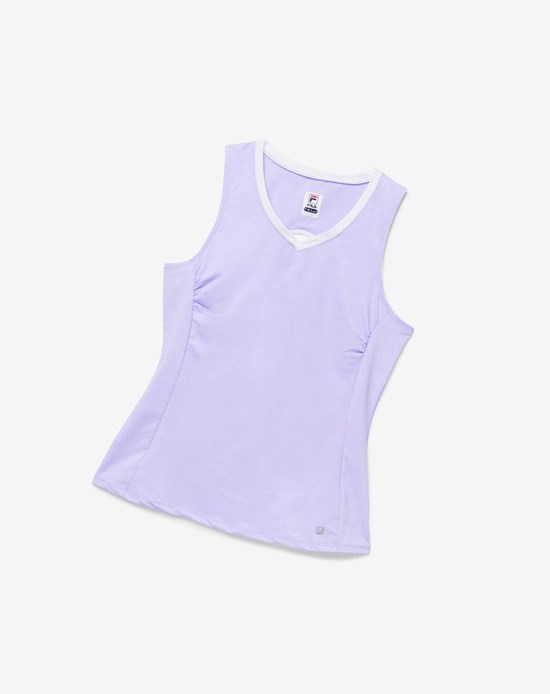 Fila Back Court Full Coverage Tank Morados Blancos | 496503-TNB