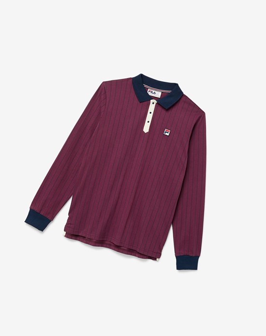 Fila Bb2 Long Sleeve Polo 522 Prune / Peacoat / Turtledove | 874052-TVK