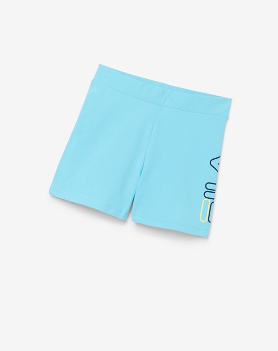 Fila Beatriz High Cintura Bike Shorts Azules | 371529-MSA