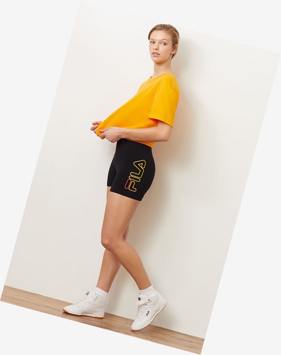 Fila Beatriz High Cintura Bike Shorts Negros | 402567-CJQ