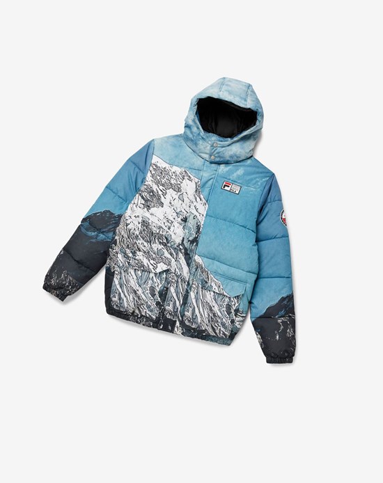 Fila Blanc Puffer Jacket Blancos Negros | 142306-WJY