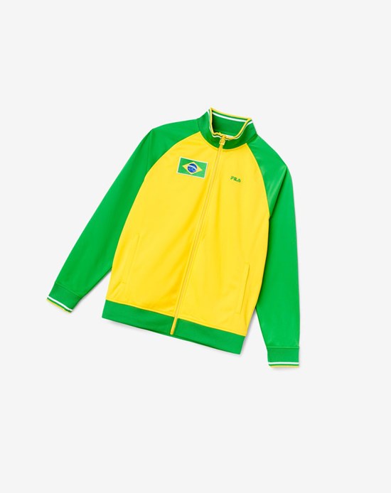 Fila Brazil Pista Jacket Amarillos Verdes Blancos | 867539-RCX