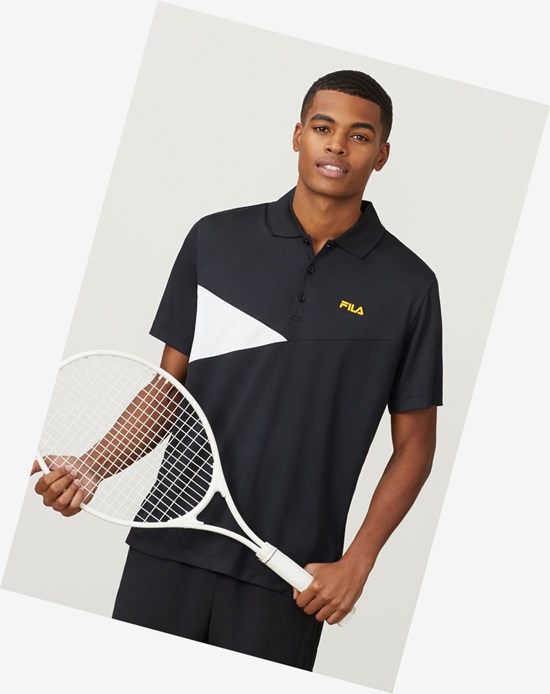 Fila Break Point Polo Negros Blancos Amarillos | 136849-GEP