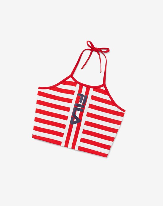 Fila Brinley Halter Tank Rojos Blancos | 347851-HBZ