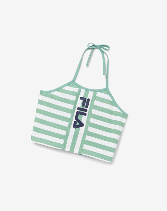 Fila Brinley Halter Tank Verdes Blancos | 563091-UWN