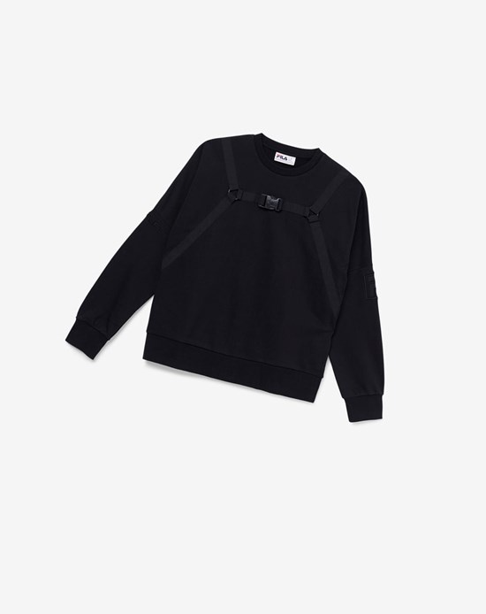Fila Buster Crew Sweatshirt Negros | 348091-YUW