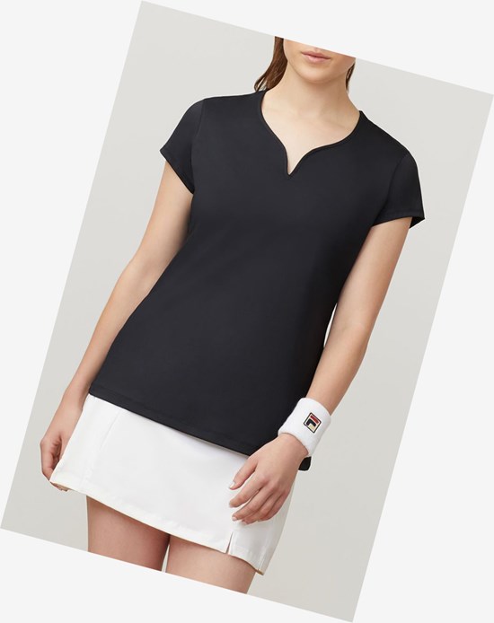 Fila Cap Sleeve Top Negros | 879105-JCG