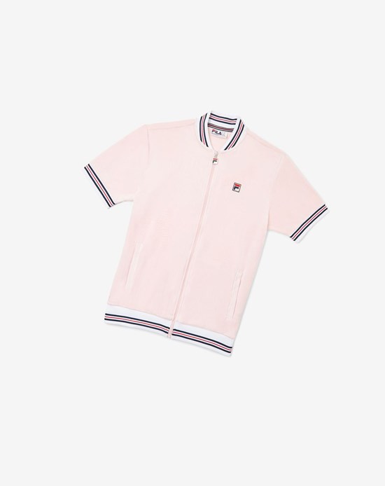 Fila Carezzi Velour Jacket Pkchk/Wht/Cred | 149726-ANC