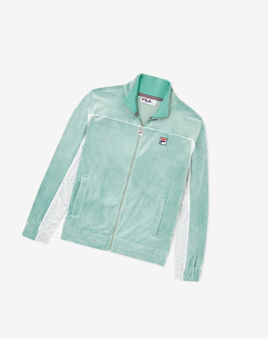 Fila Cisco Velour Jacket Grises Blancos | 750829-EOH