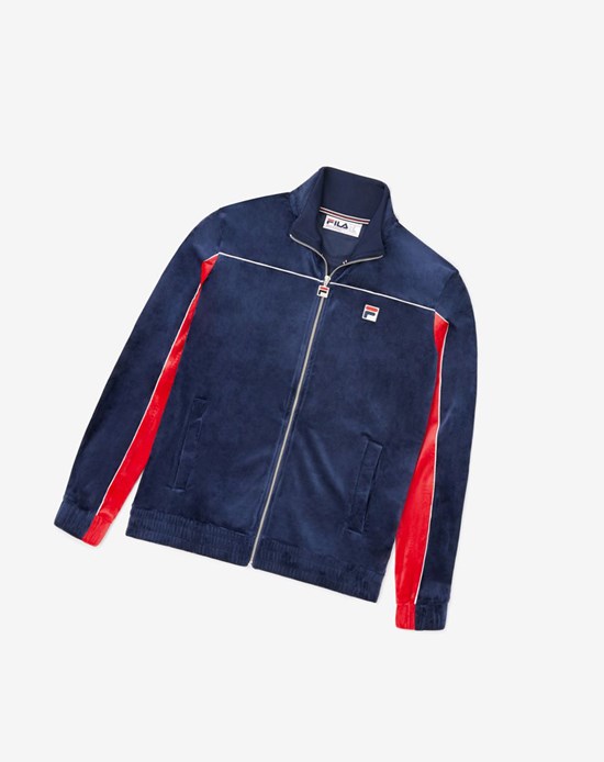 Fila Cisco Velour Jacket Rojos Blancos | 192480-RXW