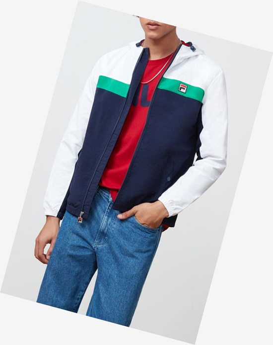 Fila Clipper Viento Jacket Wht/Navy/Jybn | 127805-GNR
