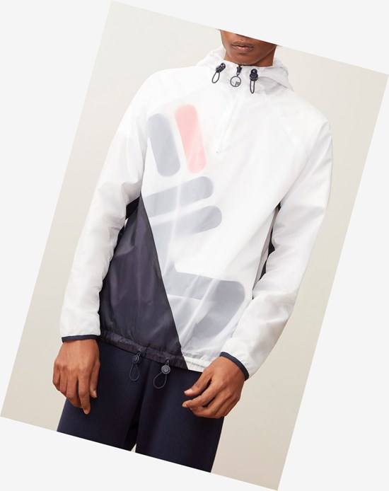 Fila Cohen 1/4 Zip Viento Jacket Wht/Peac/Cred | 867413-TNZ