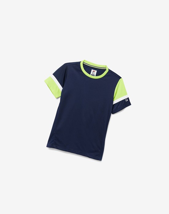 Fila Core Doubles Crew Azul Marino Blancos | 723841-ZQA