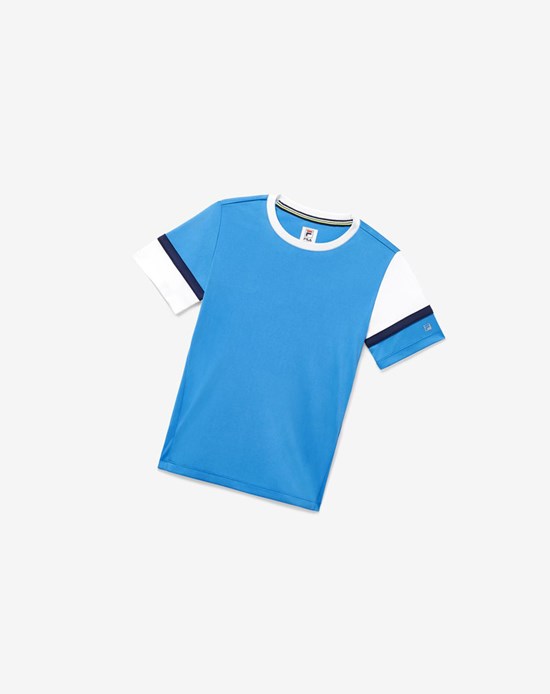 Fila Core Doubles Crew Blancos Azul Marino | 810254-CHN