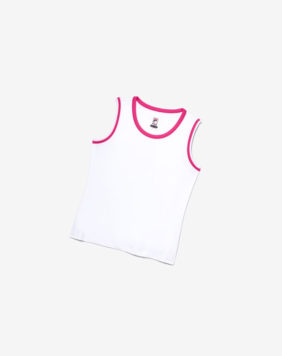 Fila Core Fullback Tank Blancos Rosas | 461038-KRB