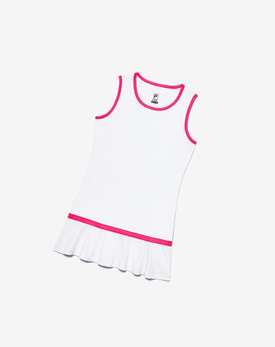 Fila Core Tenis Vestido Blancos Rosas | 824057-QYW