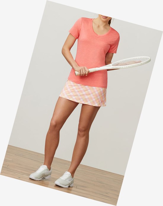Fila Corta Sleeve V-neck Calypsocoralhth | 165804-VOP