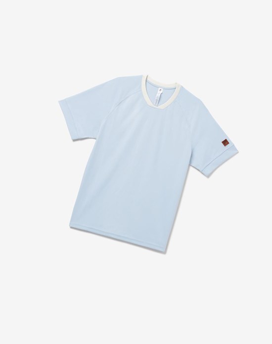 Fila Cross Court Corta Sleeve Crew Azules Blancos | 136924-JHR
