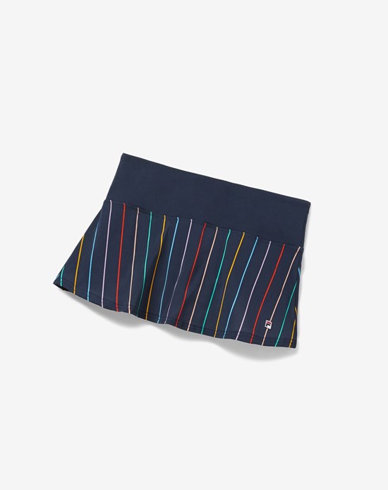 Fila Cross Court Stripe Skort Azules Rayas | 657143-FZO