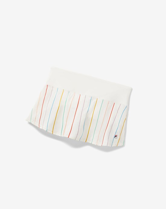 Fila Cross Court Stripe Skort Blancos Rayas | 372619-DCQ