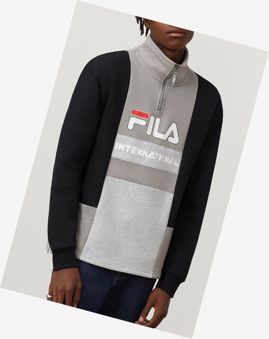 Fila Damiano Funnel Neck Sweatshirt Blk/Fgry/Lgrym | 456830-PZA