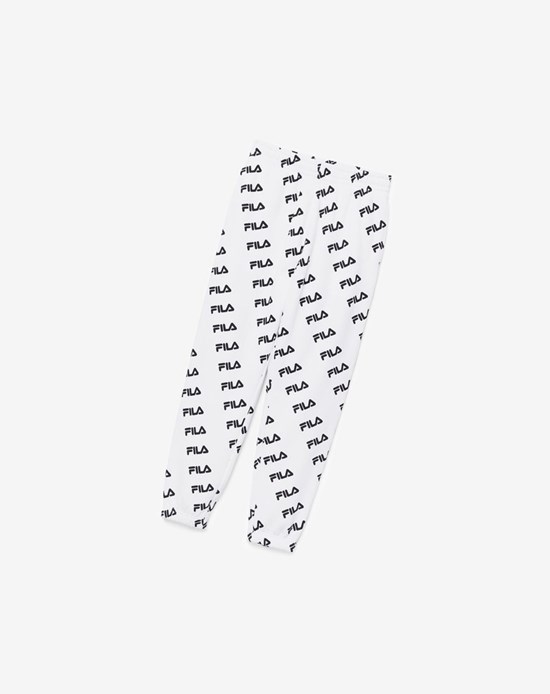 Fila Diagonal Logo Jogger Blancos Negros | 369408-KEZ