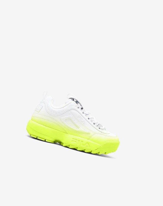 Fila Disruptor 2 Brights Fade Sneakers Wht/Wht/Sfty | 135297-KPR