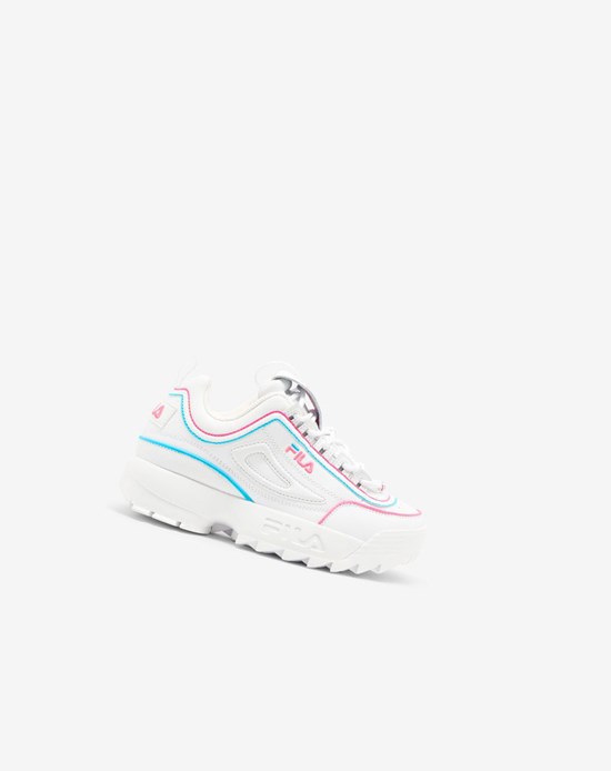 Fila Disruptor 2 Contrast Piping Sneakers Blancos Rosas Azules | 963075-ZBF
