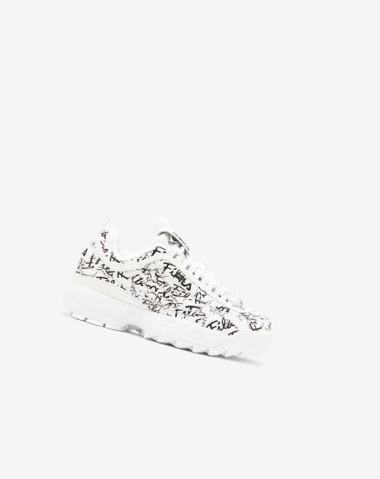 Fila Disruptor 2 Graffiti Sneakers Blancos Negros Blancos | 218640-UHM