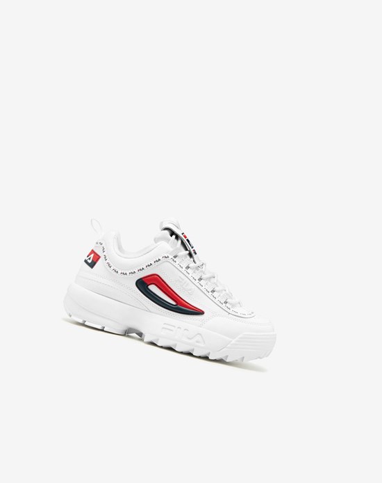 Fila Disruptor 2 Premium Repeat Fornido Sneakers Blancos Azul Marino Rojos | 407829-ANU