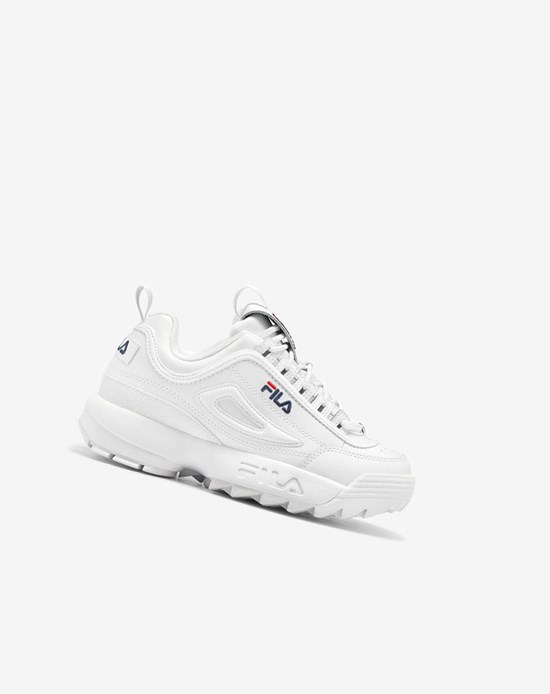 Fila Disruptor 2 Premium Sneakers Blancos Azul Marino Rojos | 473901-UOD