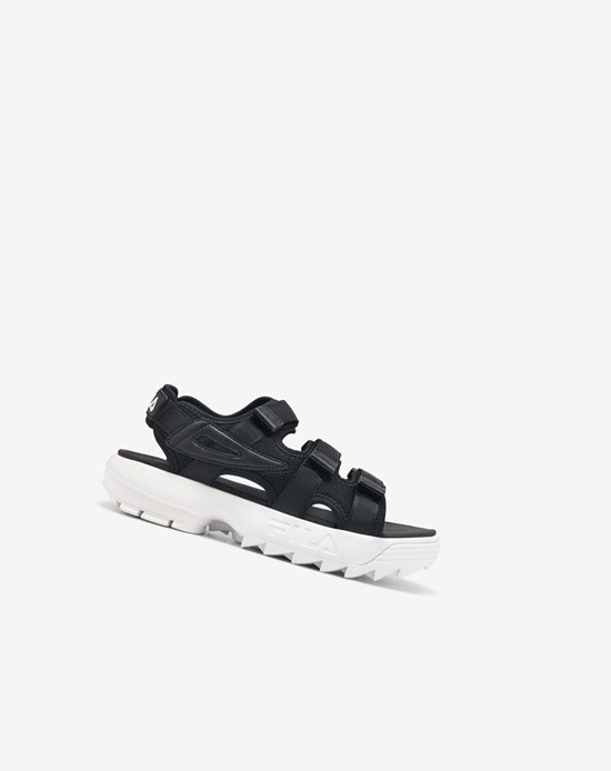 Fila Disruptor Sandal Chanclas Sandals Negros Negros Blancos | 128609-BYJ
