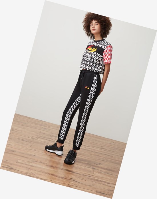 Fila Dita High Cintura Jogger Blk/Wht/Cred/Gf | 903742-YZI