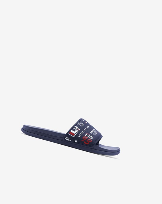 Fila Drifter Lux Patchwork Chanclas Sandals Azul Marino Rojos Blancos | 123598-XZO