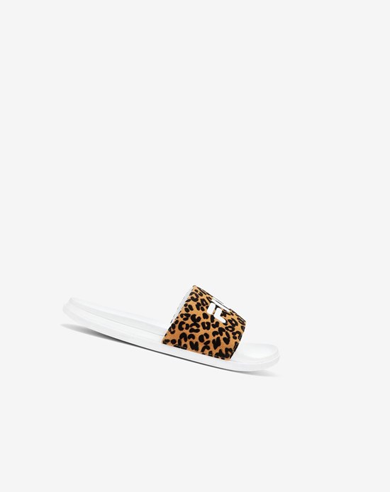 Fila Drifter Luxe Wild Chanclas Sandals Blancos Blancos Leopardo | 906547-MAL