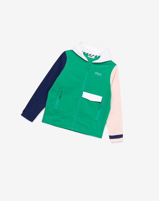 Fila Dutton Woven Viento Jacket Verdes Rosas | 412076-RDG