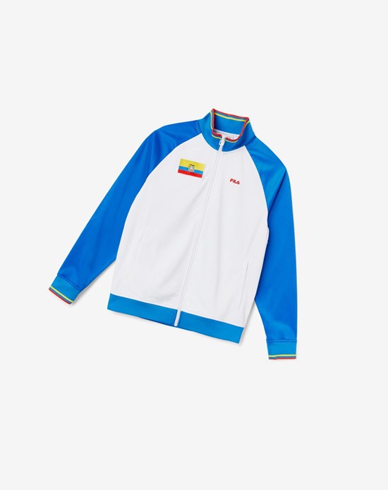 Fila Ecuador Pista Jacket Blancos Azules Rojos Amarillos | 915820-WUO