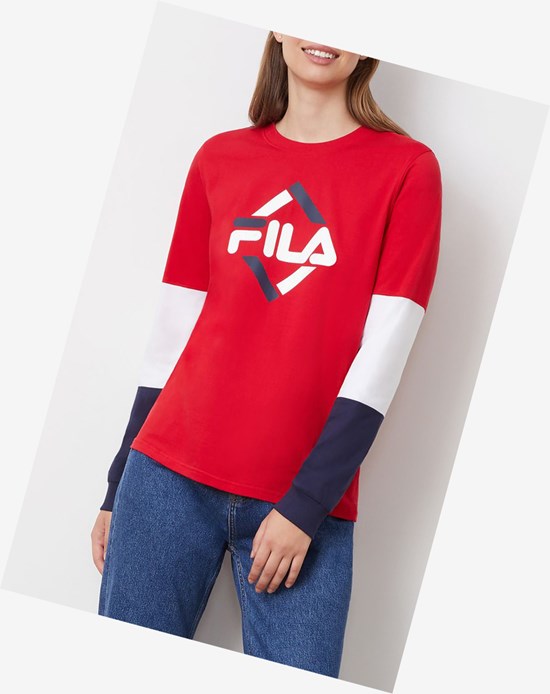 Fila Edwina Longsleeve Tee Cred/Wht/Peac | 857024-ABU